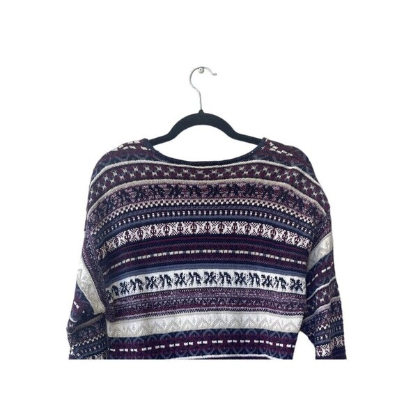 BP Nordstrom Sweater Vintage Fair Isle Size M Navy Knit Patterned Long‎ Sleeve - Picture 5 of 7